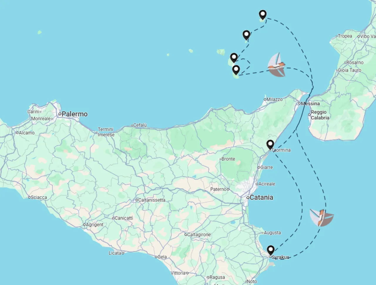 Routenkarte der Segelroute 17