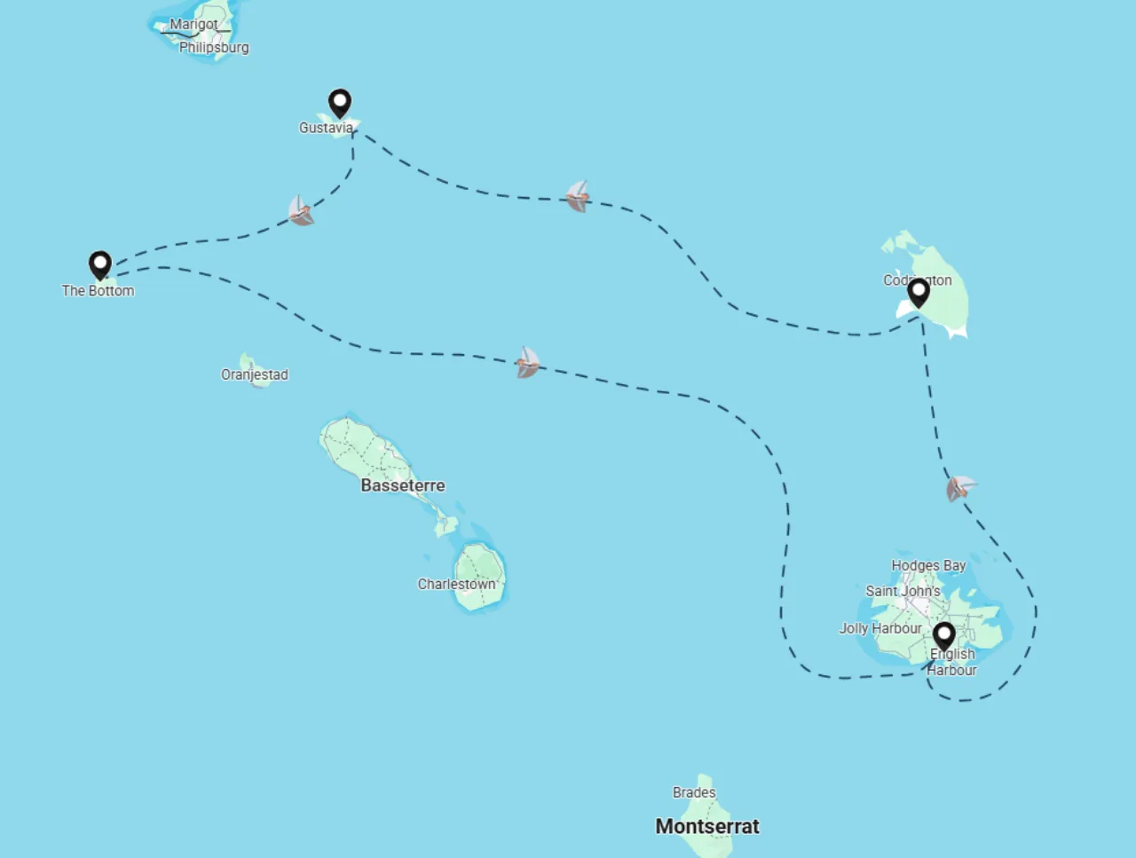 Routenkarte der Segelroute 23