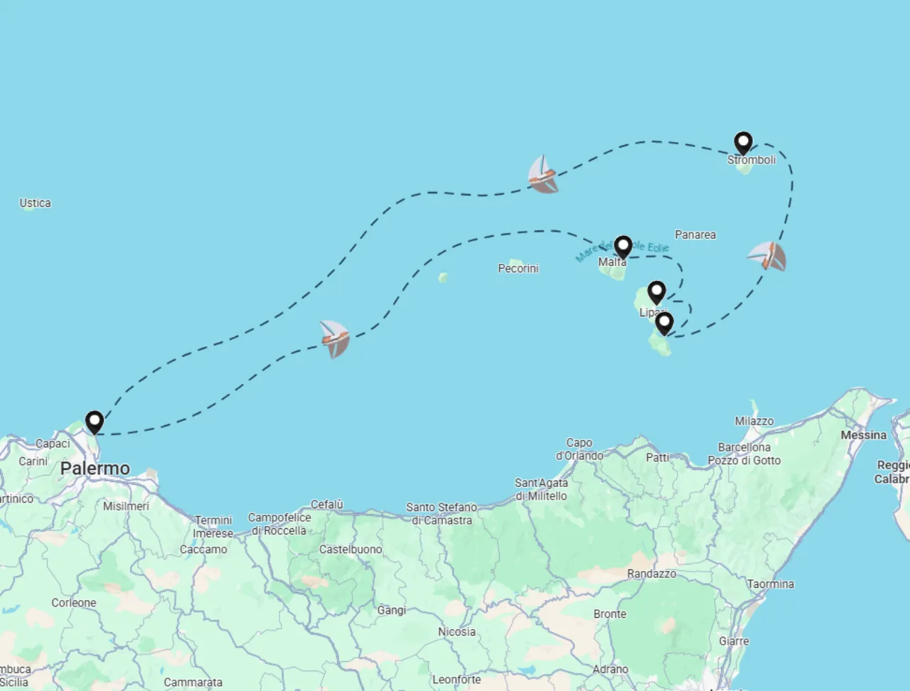 Routenkarte der Segelroute 26