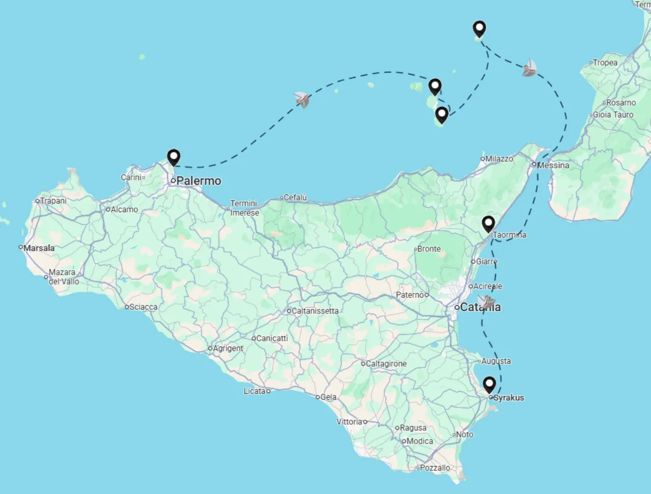 Routenkarte der Segelroute 27