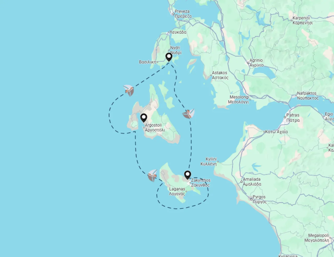 Routenkarte der Segelroute 31