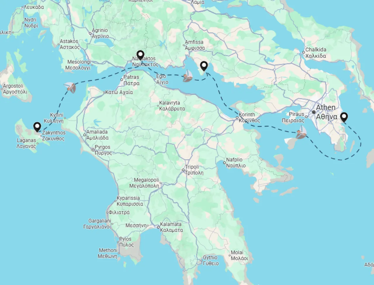 Routenkarte der Segelroute 32