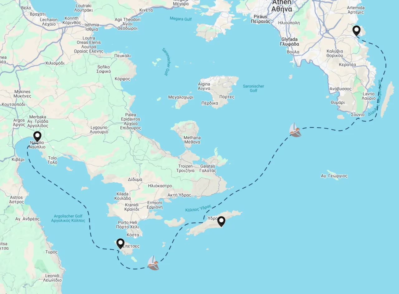 Routenkarte der Segelroute 33