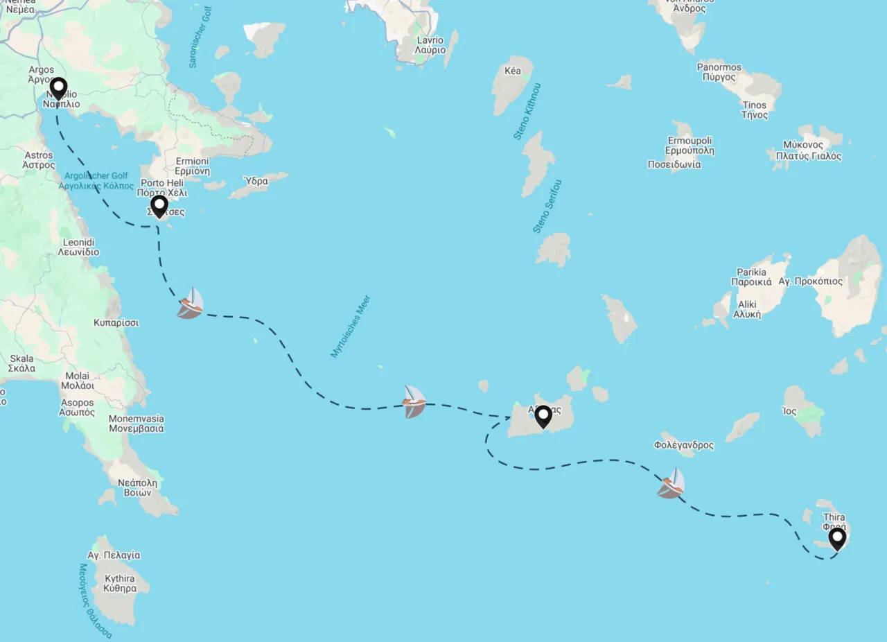 Routenkarte der Segelroute 34
