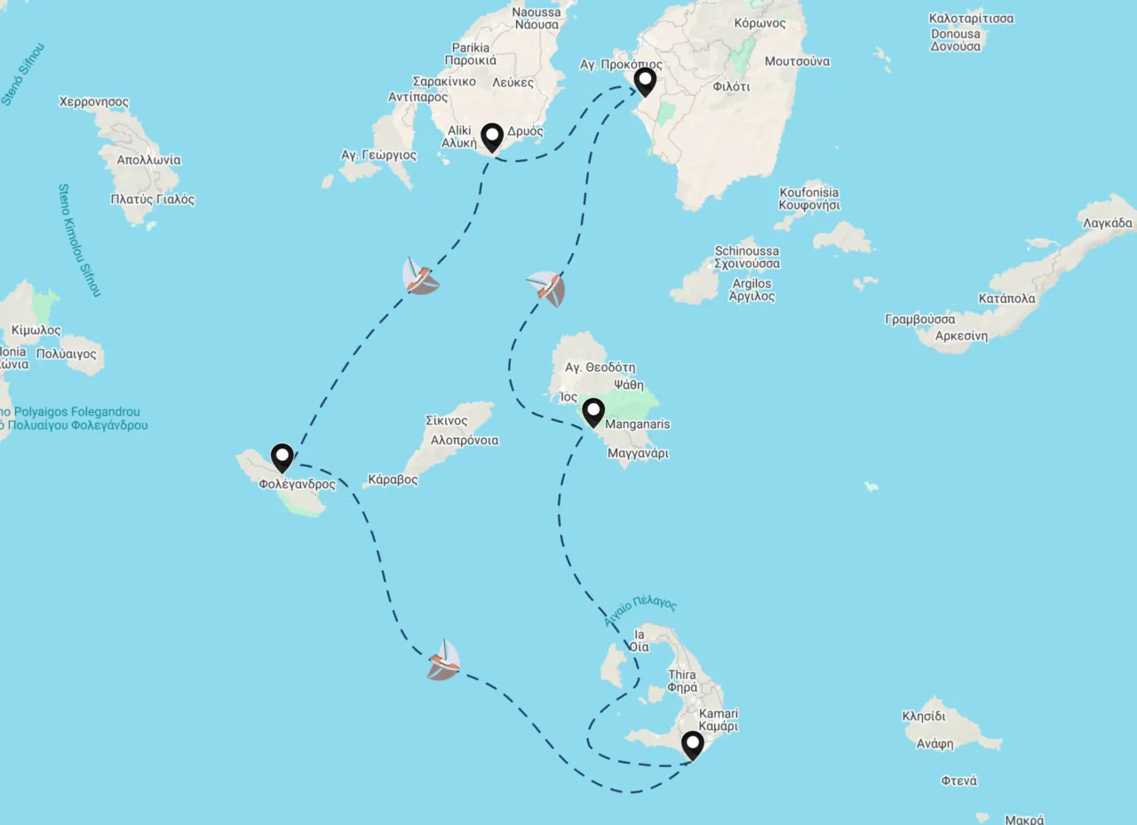 Routenkarte der Segelroute 35