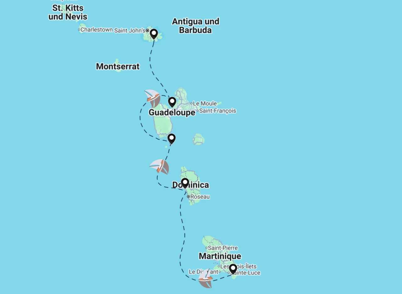 Routenkarte der Segelroute 39