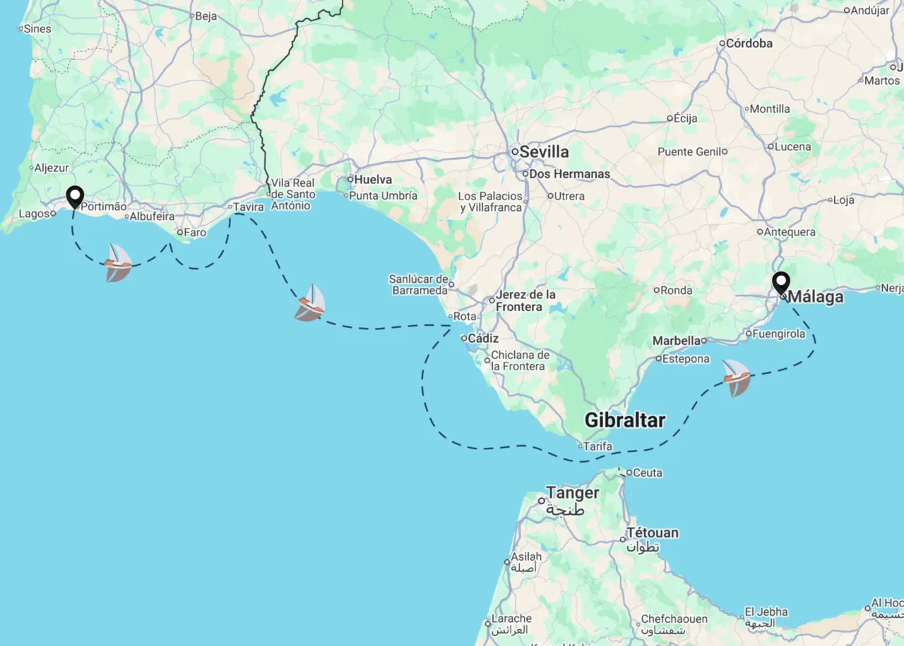 Routenkarte der Segelroute 40