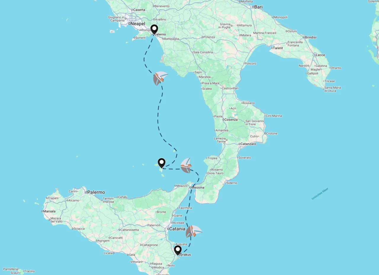 Routenkarte der Segelroute 41