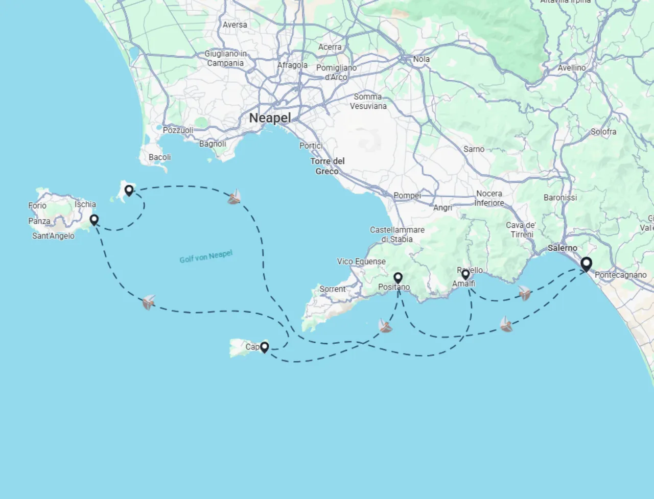 Routenkarte der Segelroute 42