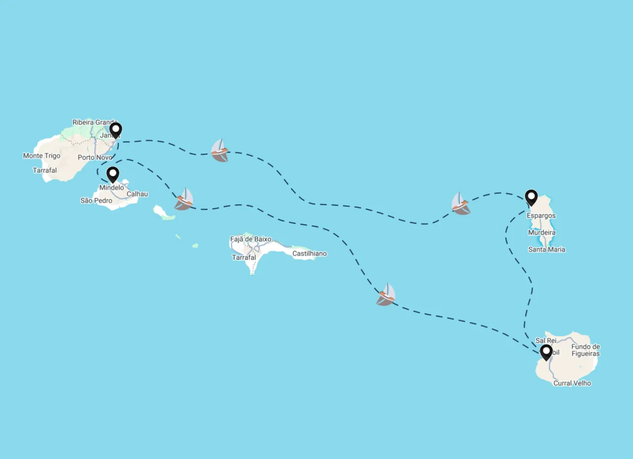 Routenkarte der Segelroute 48